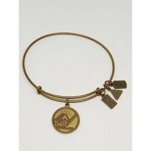 Wind & Fire Mystic Drawbridge Charm Gold Expandable Bangle Bracelet Made In USA
